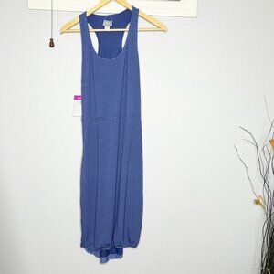 Athleta Modal Bellissima Reversible Micro Stripe Blue Dress Medium NWT